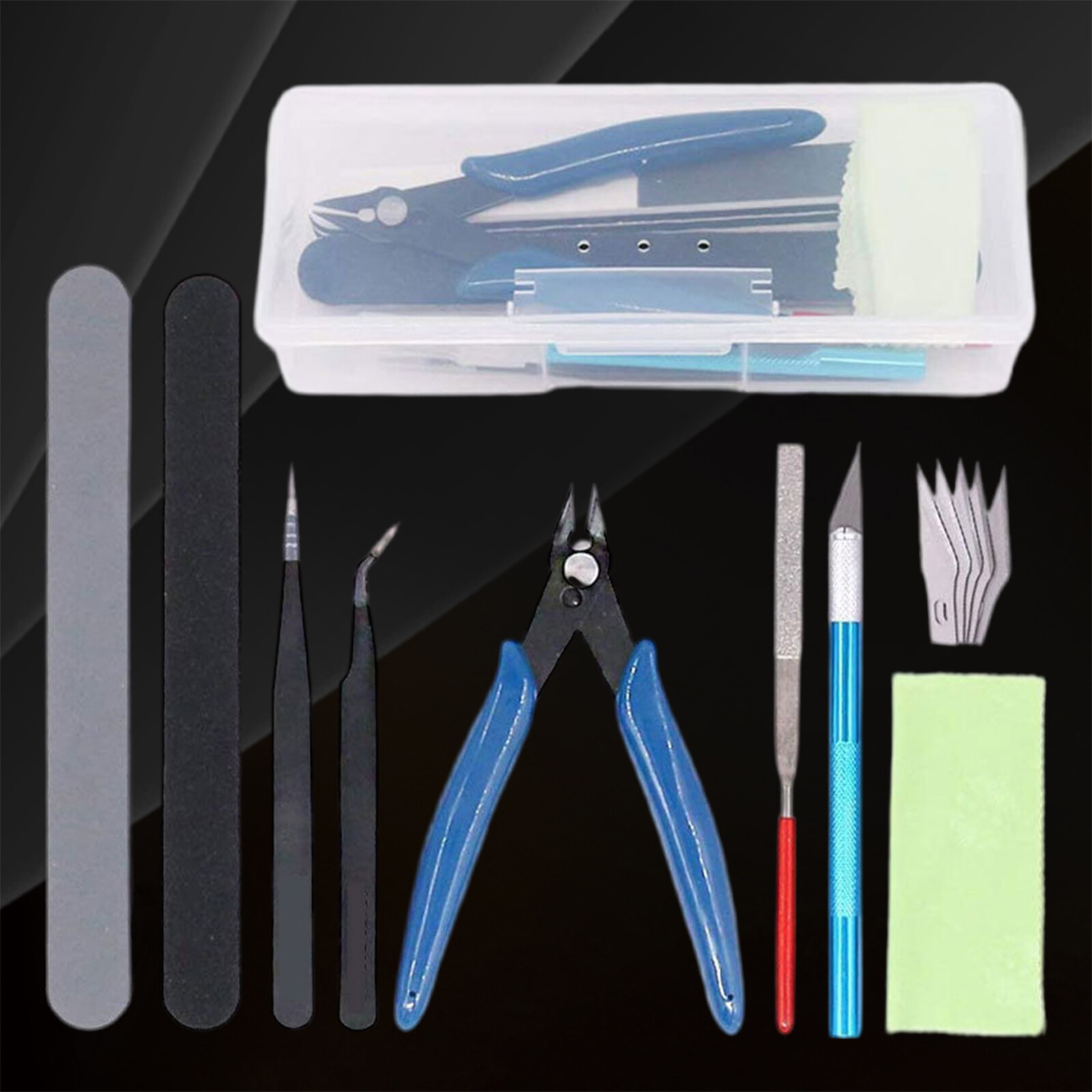 9PCS Gundam Model Tools Kit Modeler Basic Tools Craft Set for Gundam Car Model