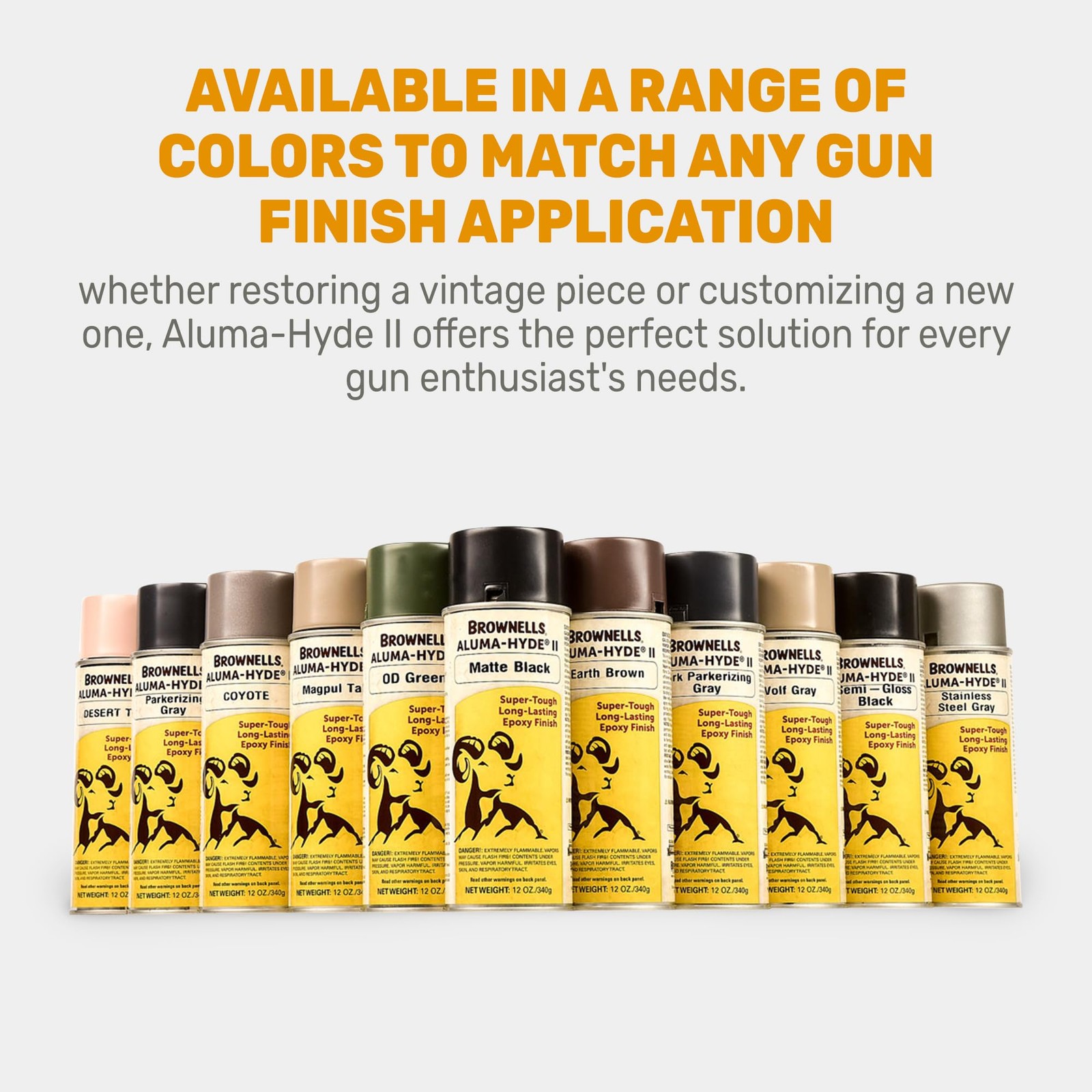 Brownells Aluma-Hyde II Epoxy Based 12 Ounce (Pack of 1), Semi Gloss Black