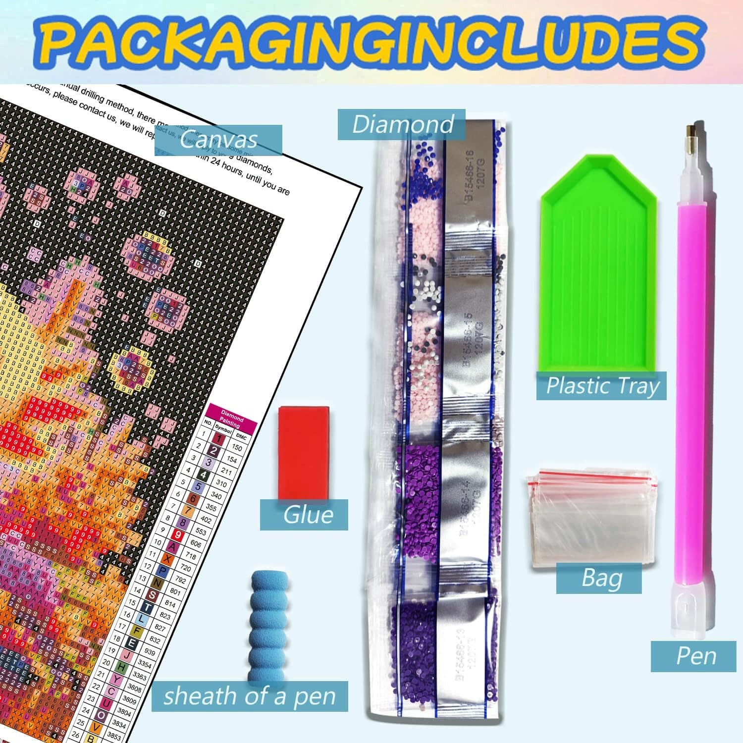 Pink Axolotl Diamond Art Kits for Adults, Full Drill Cute Axolotl Diamond Painti