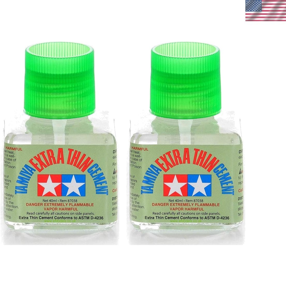 Extra Thin Cement Glue Fine Tip 40ml 2 Pack