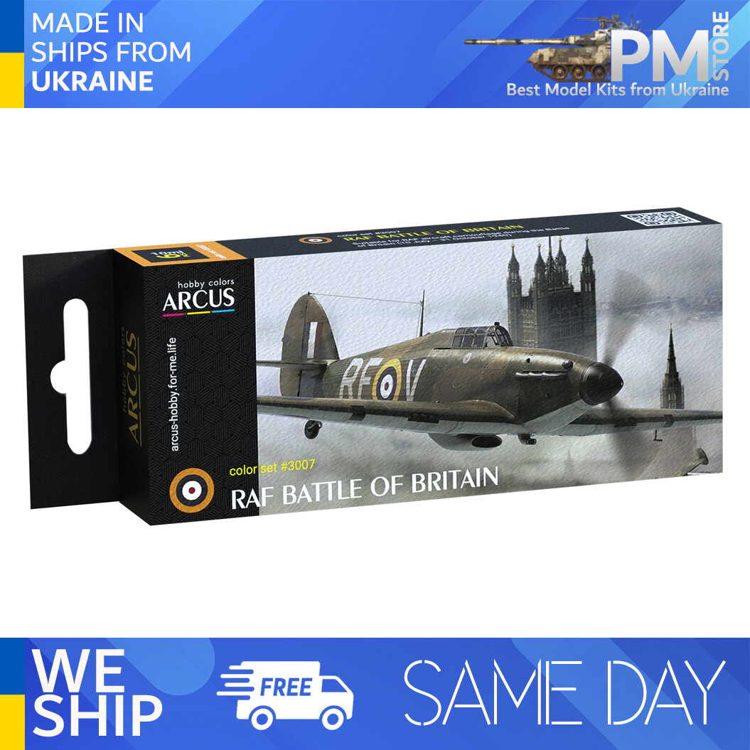 Arcus 3007 Enamel paints set RAF Battle of Britain 6 colors in set 10ml