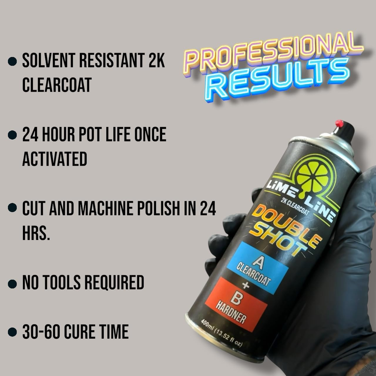 High Gloss 2K Clearcoat Spray/Aerosol Can Automotive 2 Part Professional Finish
