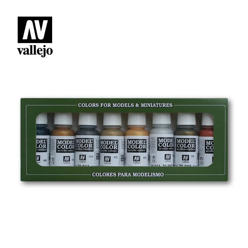 Vallejo 70118 Metallic Colors Set of 8 Acrylic Paints