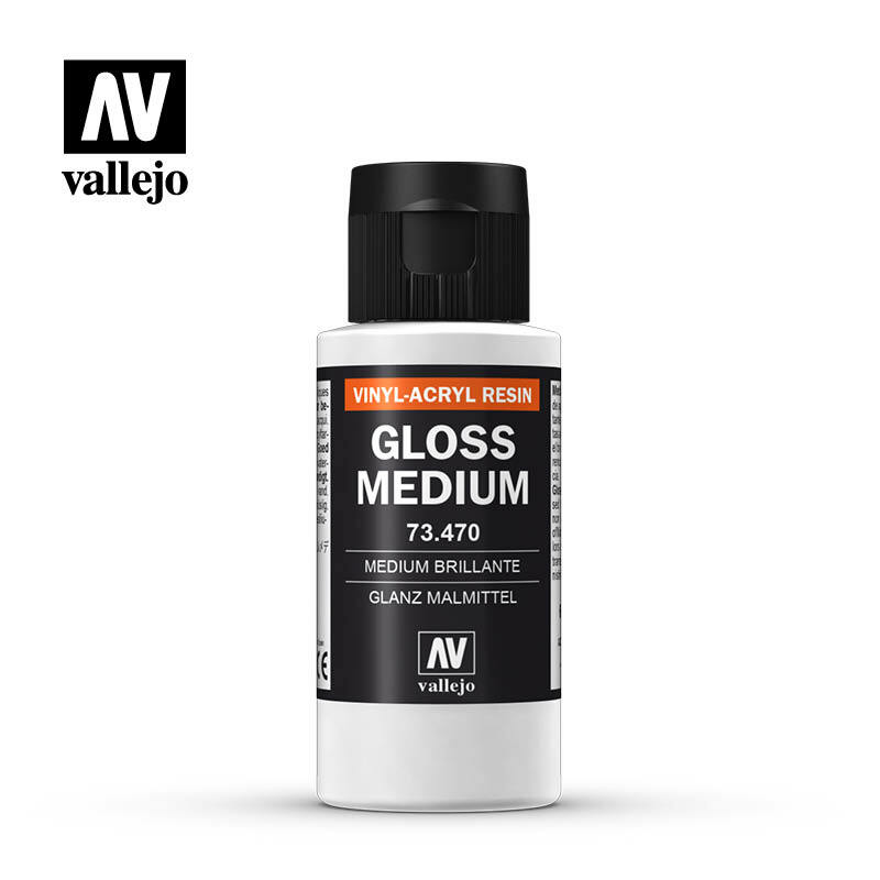 Vallejo Gloss Medium Vinyl Acrylic Resin Auxiliary 60ml Bottle 73.470