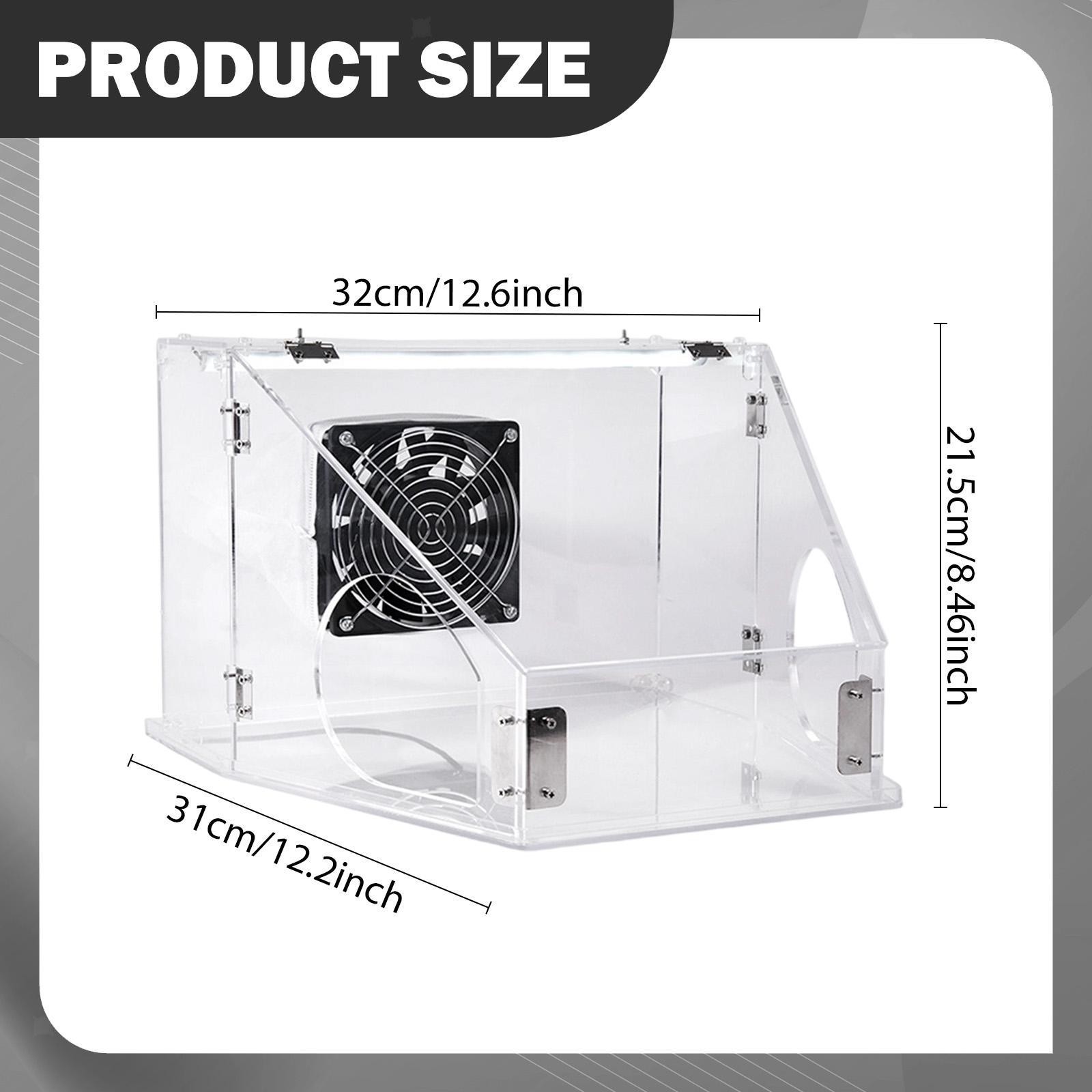 Acrylic Grinding Dust Box with Light for Sanding Wood Carving Coloring Work