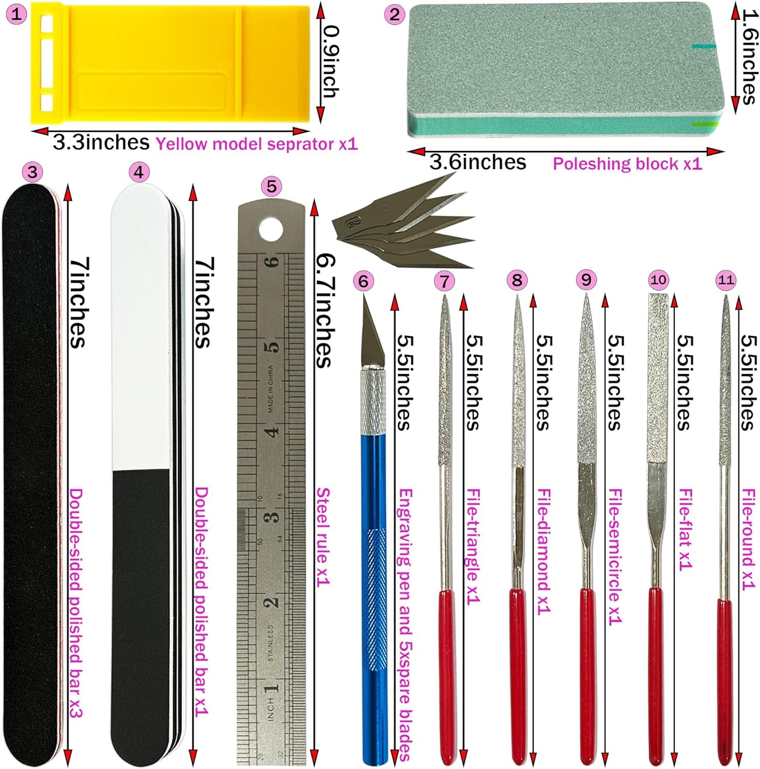 Modeler Basic Tools Kit Hobby Building Tools with Plastic Case Miniature Handmad