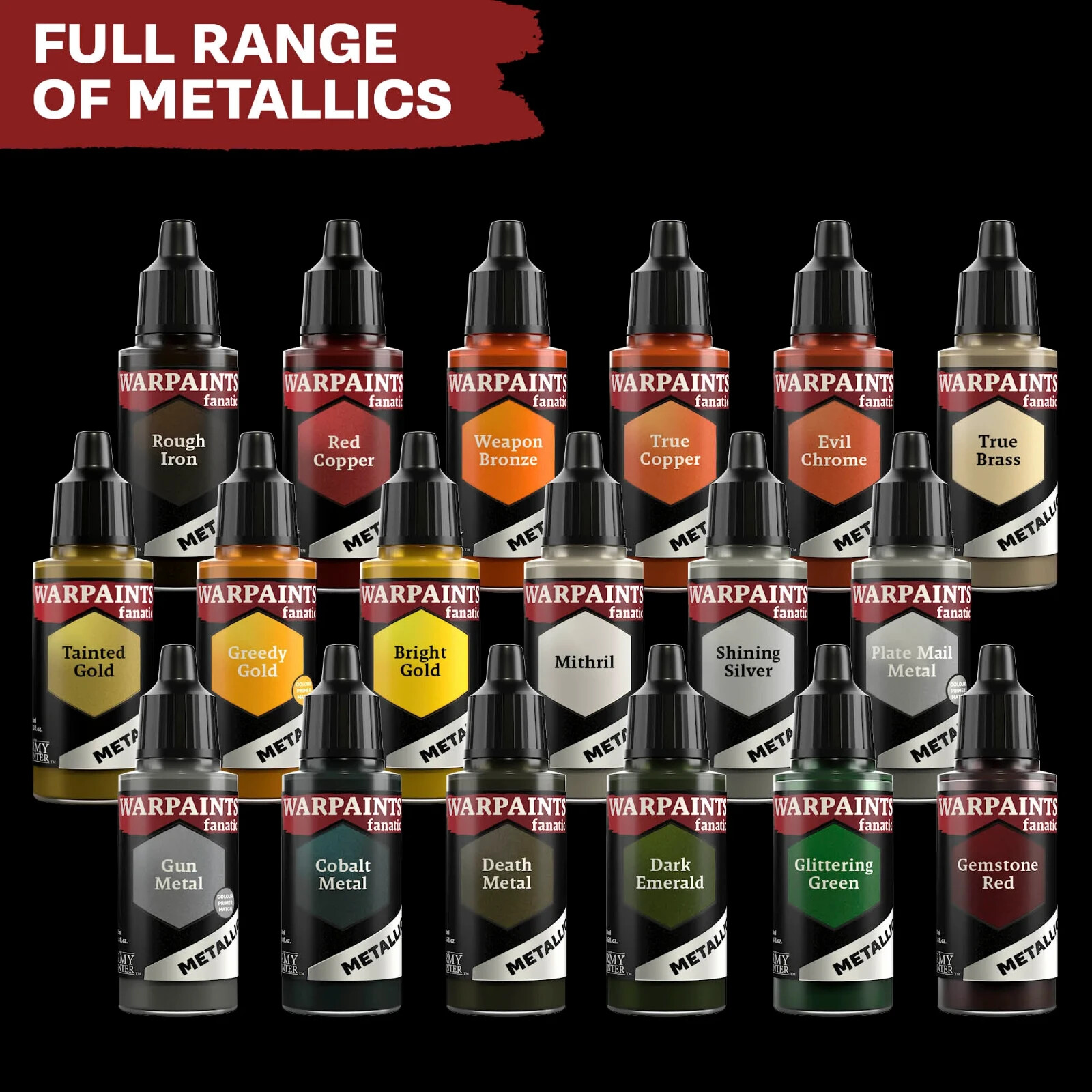 The Army Painter Warpaints Fanatics Metallic Paint Full Range (One Ship Fee)