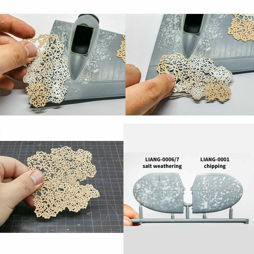 1/35 1/48 1/72 Scale Weather/Chipping/Mud Effects Airbrush Stencil Template Tool