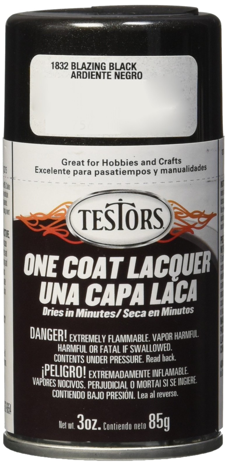 TLACQUER-1832 Aerosol Lacquer Paint, 3-Ounce, Blazing Black