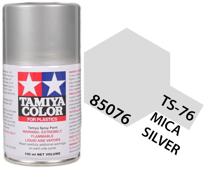 Tamiya 85076 TS-76 Mica Silver Lacquer Spray Paint 100ml – US