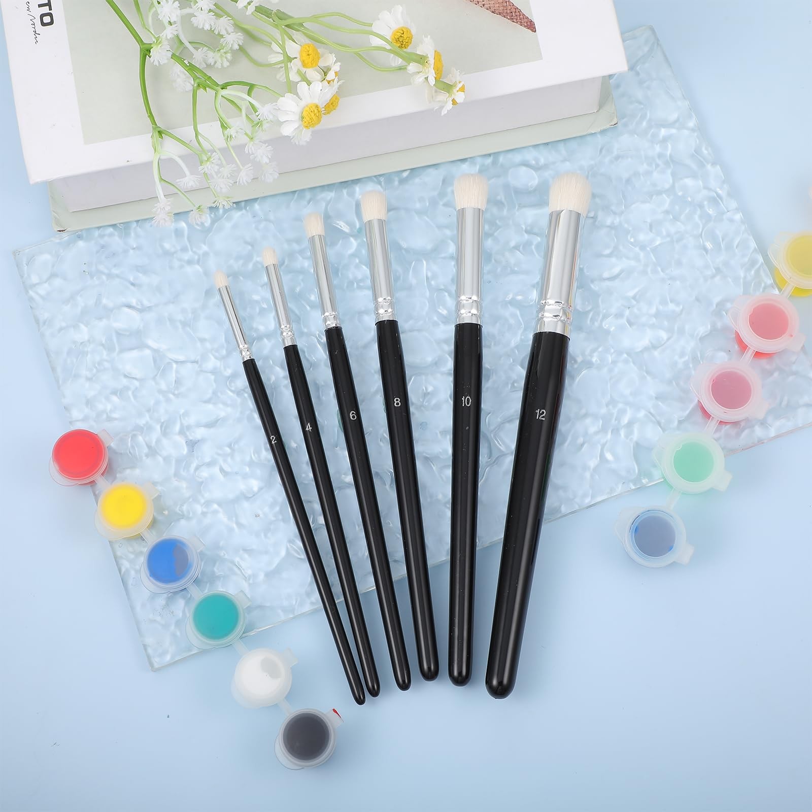 6 Pcs Dry Brush Set, Drybrush Set Round Detail Paint Brush for Model Ceramics…