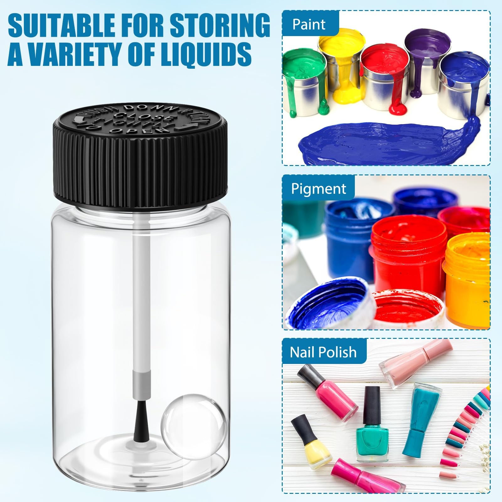 60 PCS 2 Oz Empty Touch Up Paint Bottles Brush Mixing Balls Leftover Repair