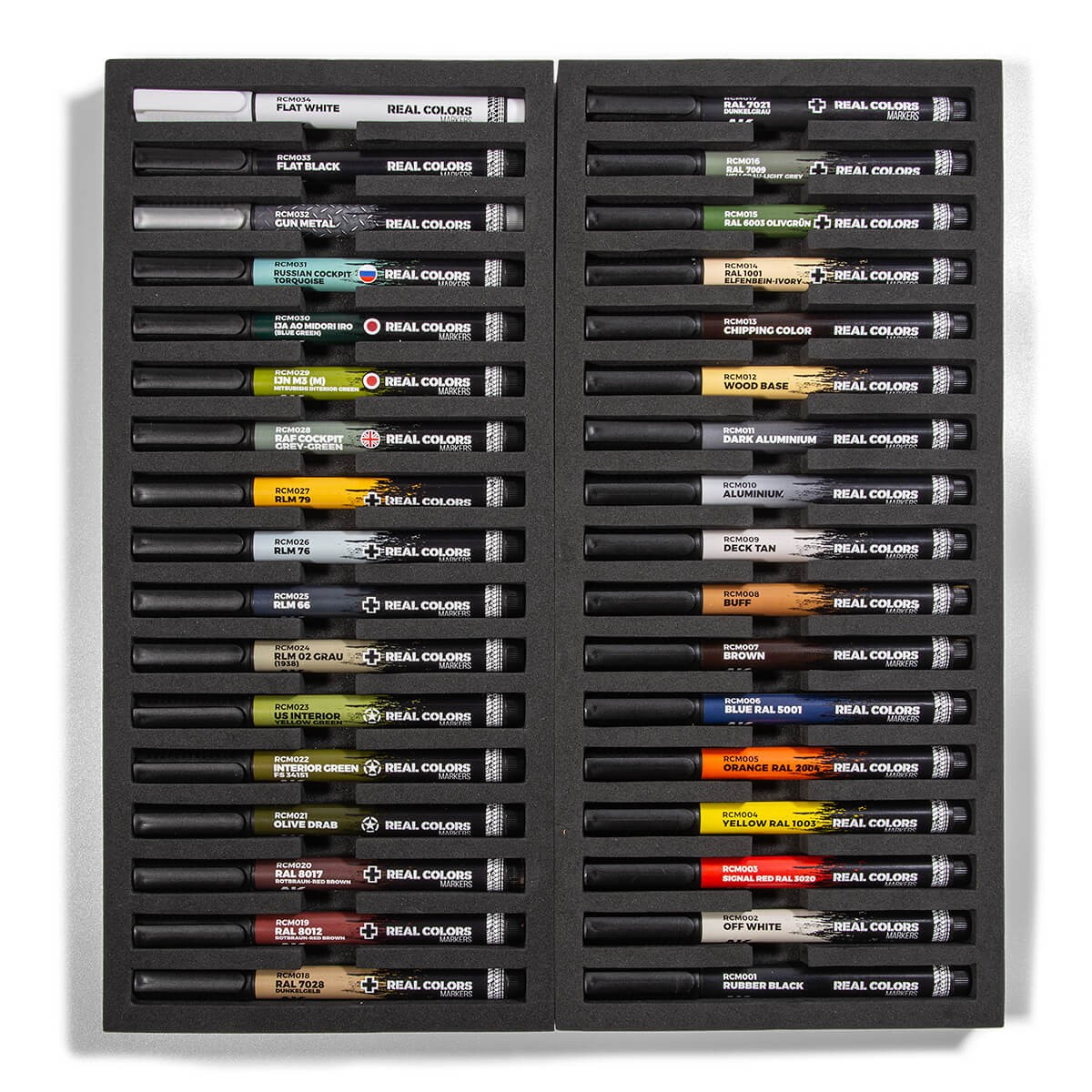 AK Interactive Real Colors Markers Box Set (34 Pieces) RCM150