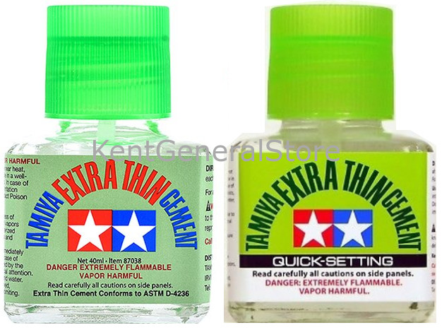 TAMIYA EXTRA THIN CEMENT & quick setting 2 PACK lot PLASTIC MODEL GLUE MODELING