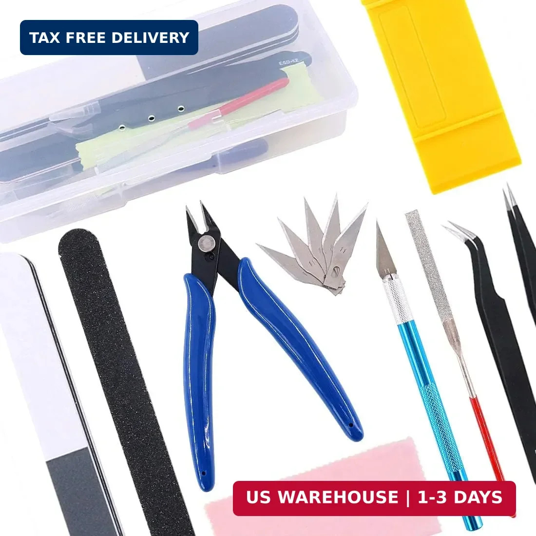 14Pcs Professional Modeler Basic Tools Craft Set Hobby Building Tools Kit with a