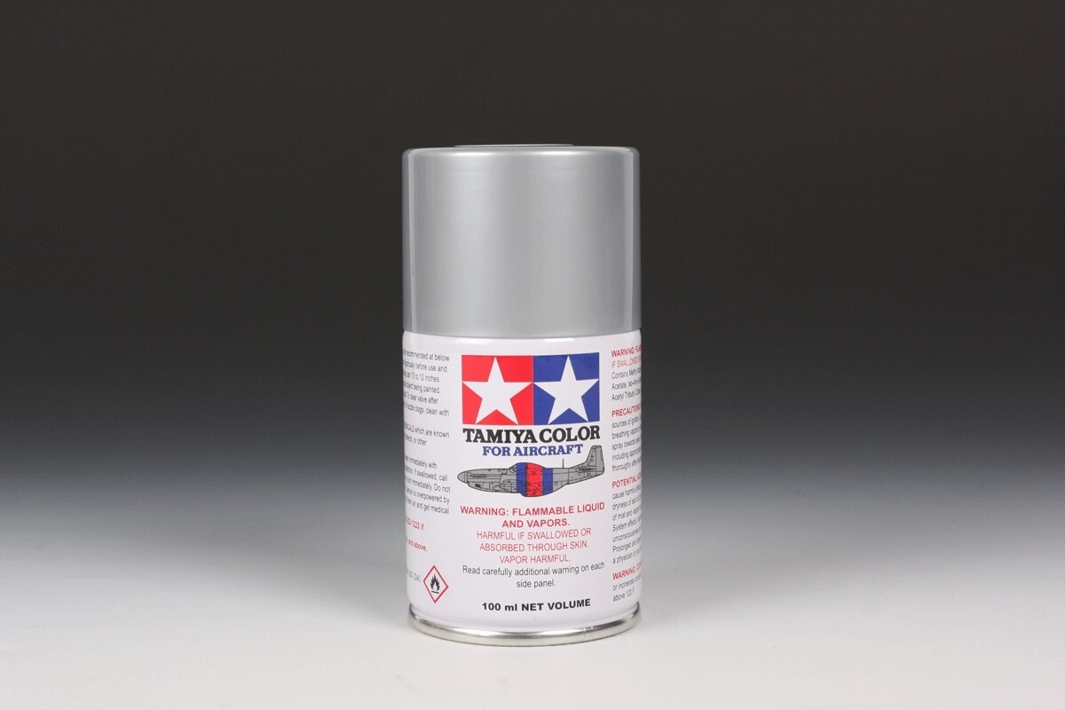 Tamiya 86512 AS-12 Bare Metal Silver Aircraft Lacquer Spray Paint 100ml – US