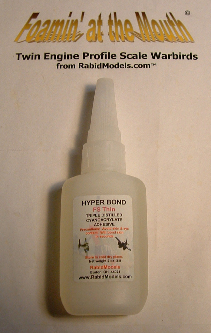 2oz THIN FOAM-SAFE Odorless HYPERBOND CA SUPER GLUE w/pin-cap bottle