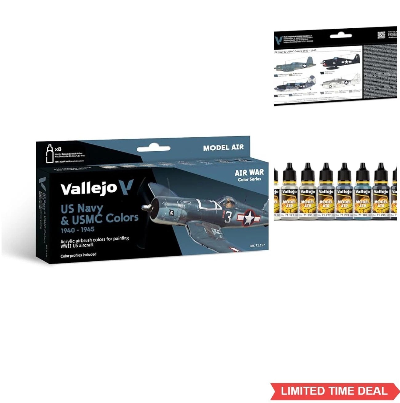 Watercolor Paint Set 17ml Bottles for Model Airbrush Aircraft Interior