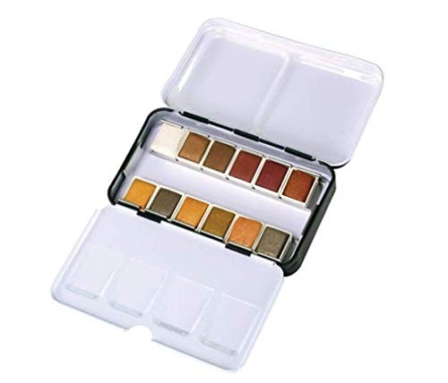 Professional Watercolor Set Tin Case 12 Colors Metallic Colors