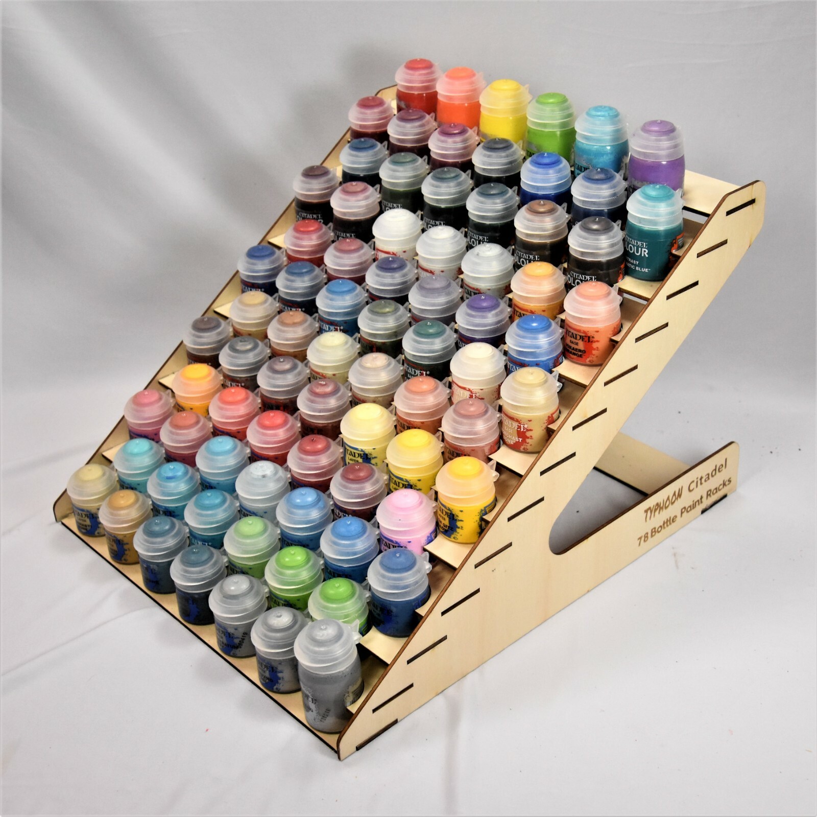78 BOTTLE CITADEL PAINT RACK USA TYPHOON © HOBBY MINIATURE STORAGE WOODEN