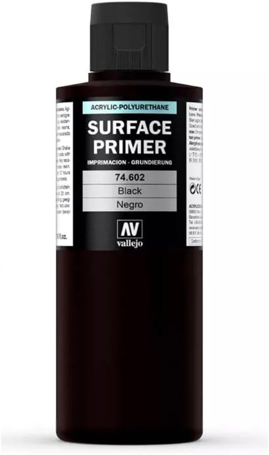 – Surface Primer Color Black Acrylic 200 ml 6.76 fl oz Matte Finish and Fast