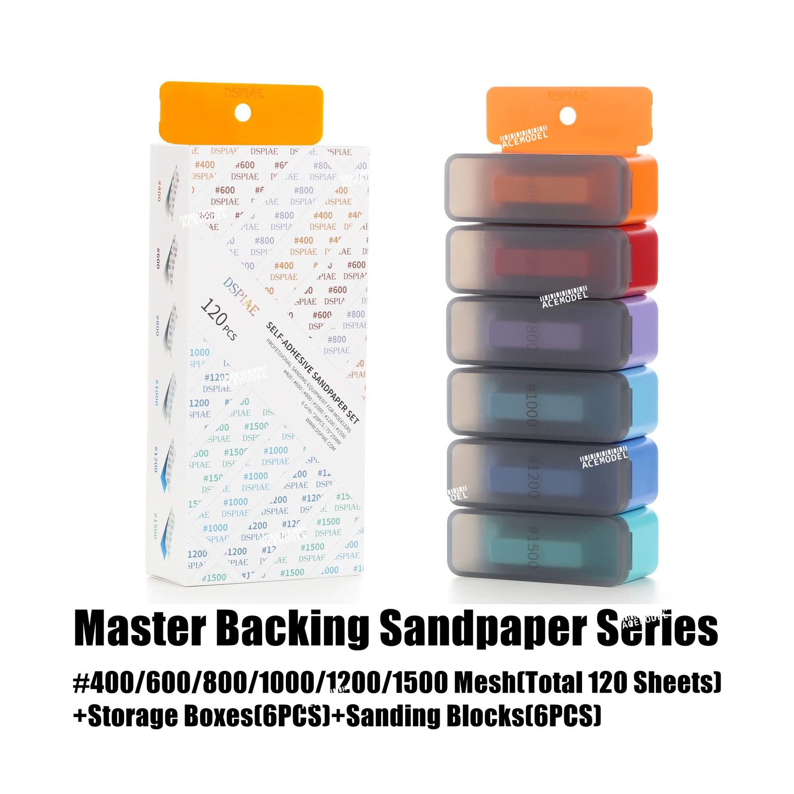 Dspiae Self-Adhesive Backing Sandpaper Set for Gundam GK/Military Models