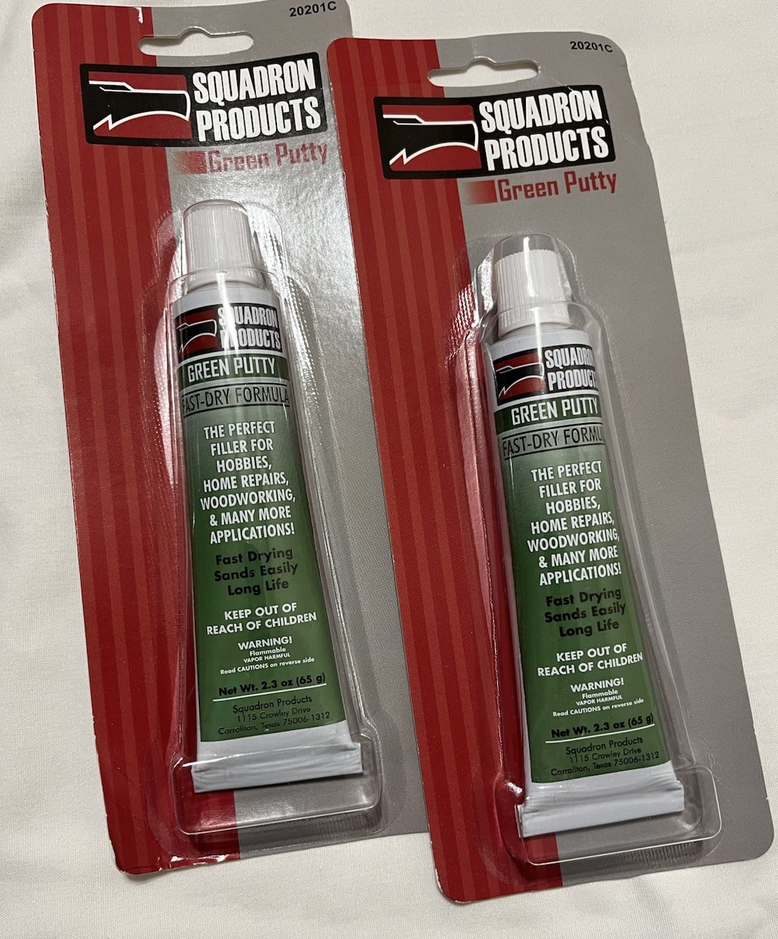 Squadron Products 20201C Green Putty Fast Dry Formula 2.3 oz NEW Lot Of 5