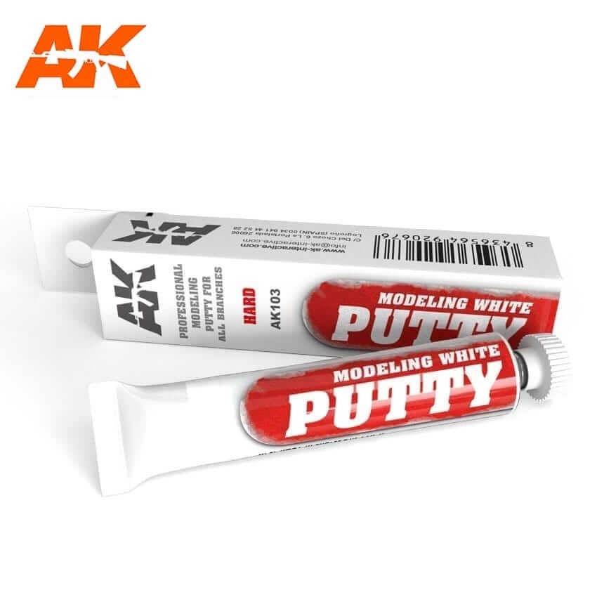 AK Interactive White Acrylic Modeling Hard Putty 20ml Tube AK103