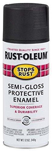 Rust-Oleum 7798830 Stops Rust Spray Paint Semi Gloss Black Enamel, 12-Ounce
