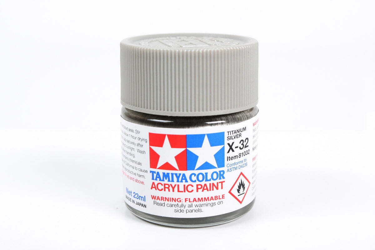 Tamiya 81032 X-32 Titanium Silver Acrylic Paint 23ml TAM81032 – US