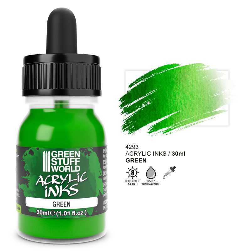 Green Stuff World 4293 Acrylic Ink – OPAQUE Green 30ml