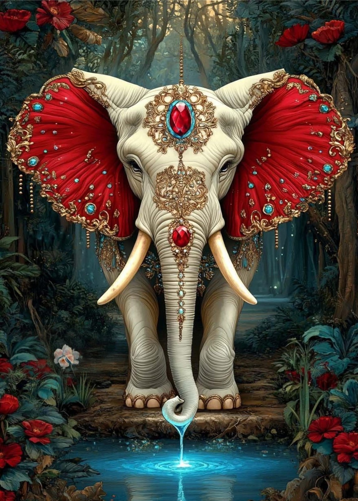5D Diamond Art Set, Elephant for Adult Beginners, DIY Full Round Diamond Diamond