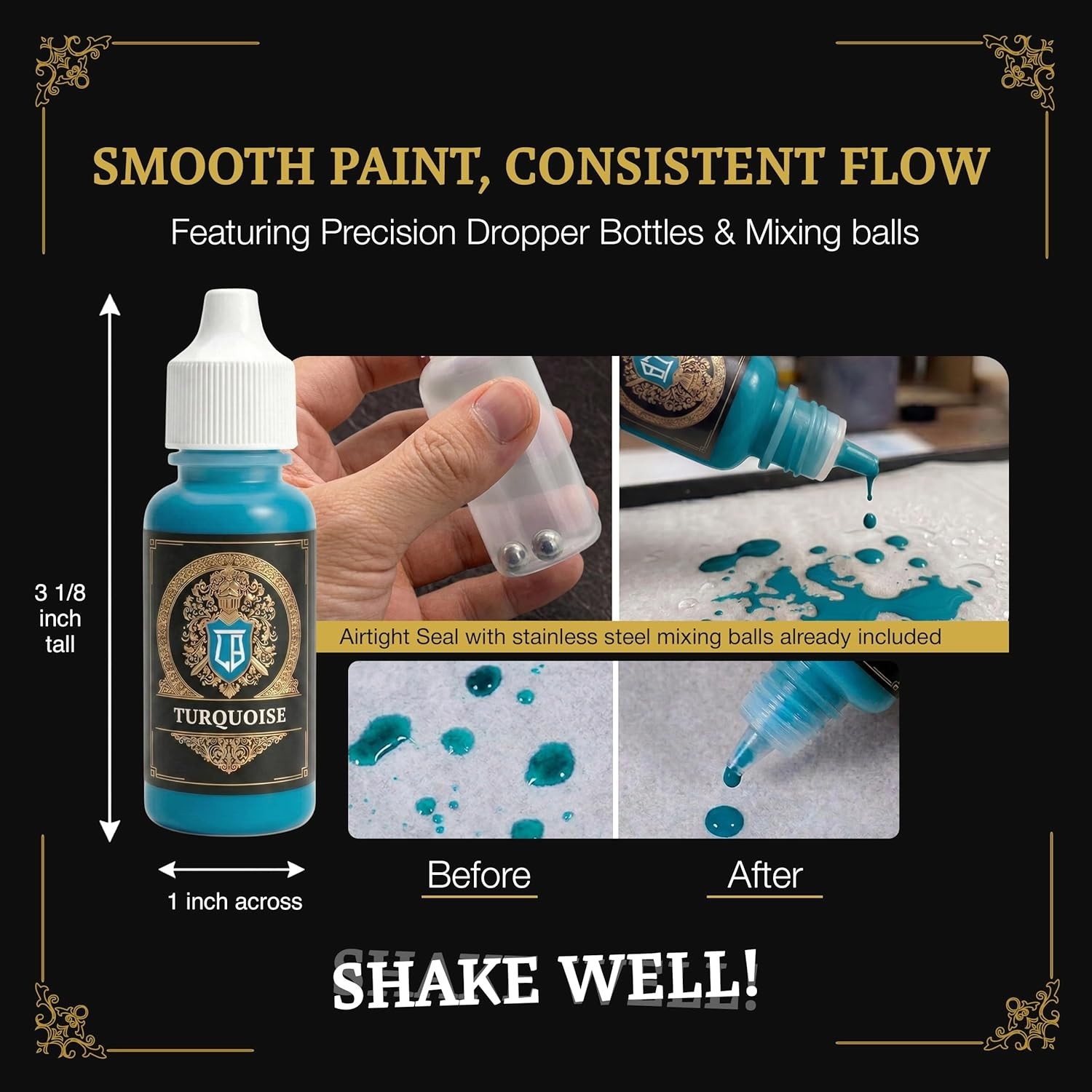 Ludus Bellum Model Paint for Miniatures 18ml Dropper Bottle – Turquoise