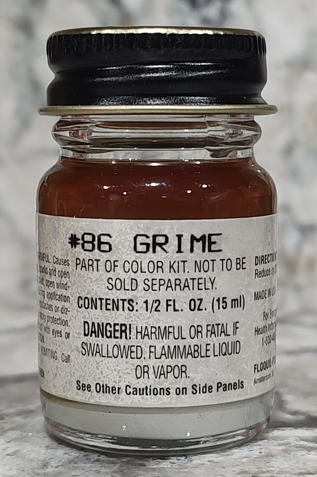 FLOQUIL RAILROAD COLOR KIT MODEL PAINT – .5 oz 1/2 OUNCE – GRIME