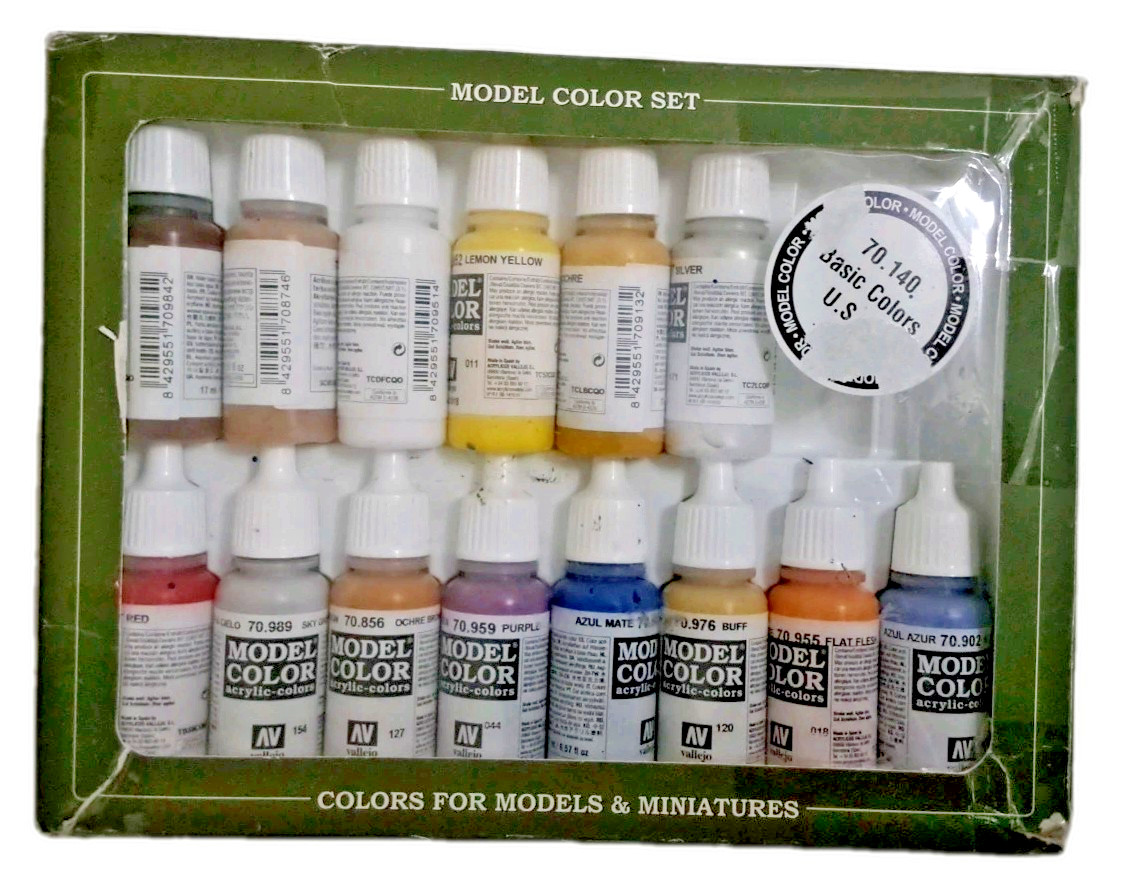 Vallejo 70140 Basic Colors USA Set of 14 (2 Missing) Acrylic Paint Open Unused