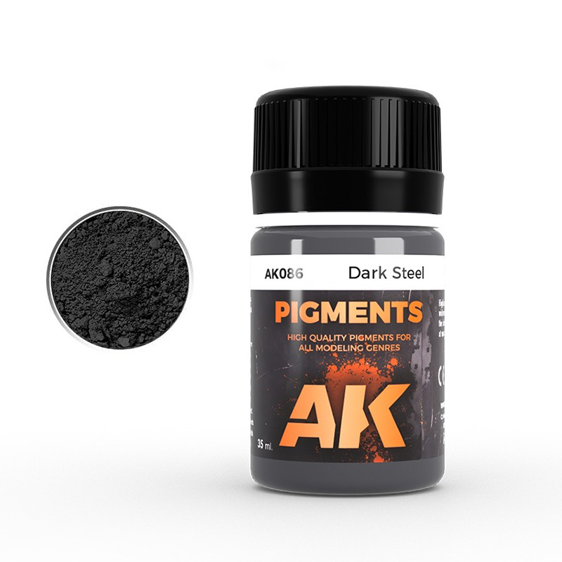 DARK STEEL Pigment by AK Interactive – Ultrafine Modeling Paints 30g