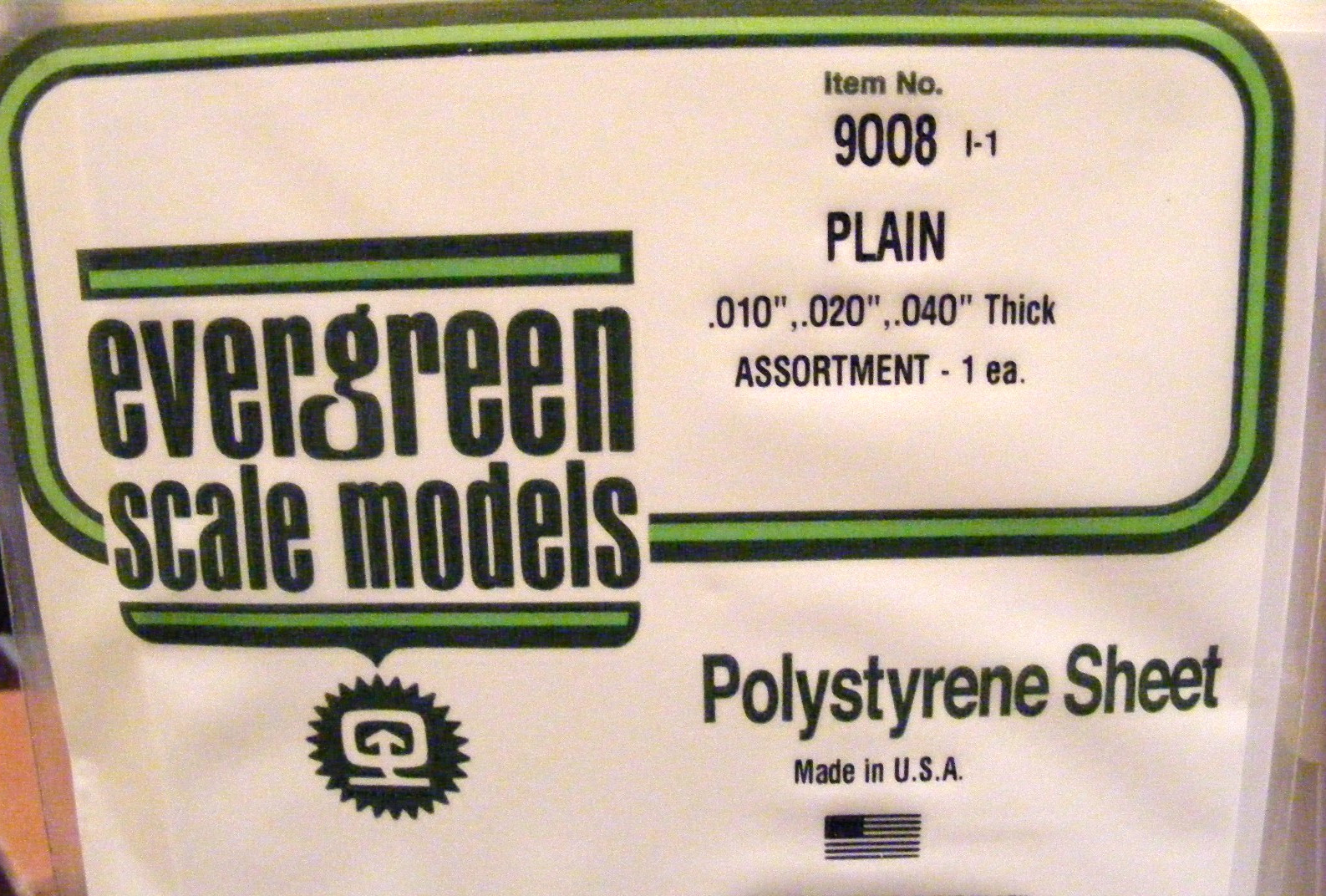 EVERGREEN #9008 STYRENE SHEET 6 ” x 12″ .010, .020,.040 (3) Plain White Sheets