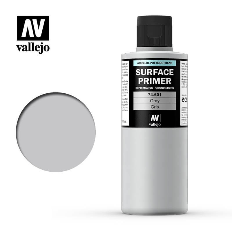 Vallejo Grey Surface Primer 200ml Bottle 74.601