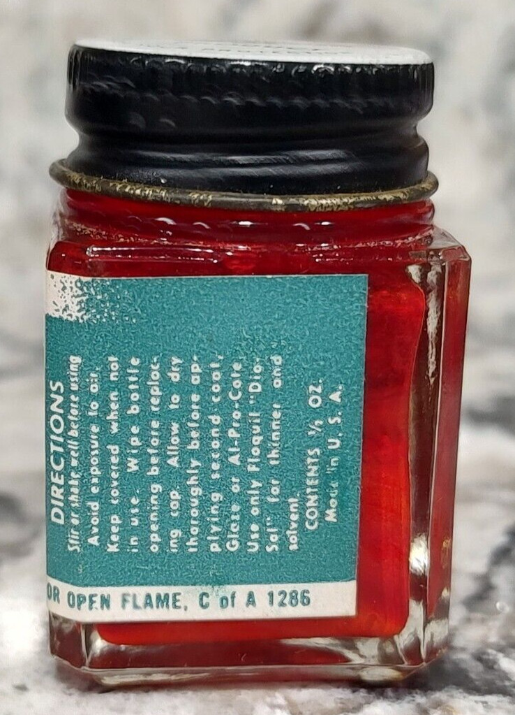 FLOQUIL FLO-PAQUE COLORS MODEL PAINT 1/2 oz 1/2 OUNCE – RED – RAREST BOTTLE