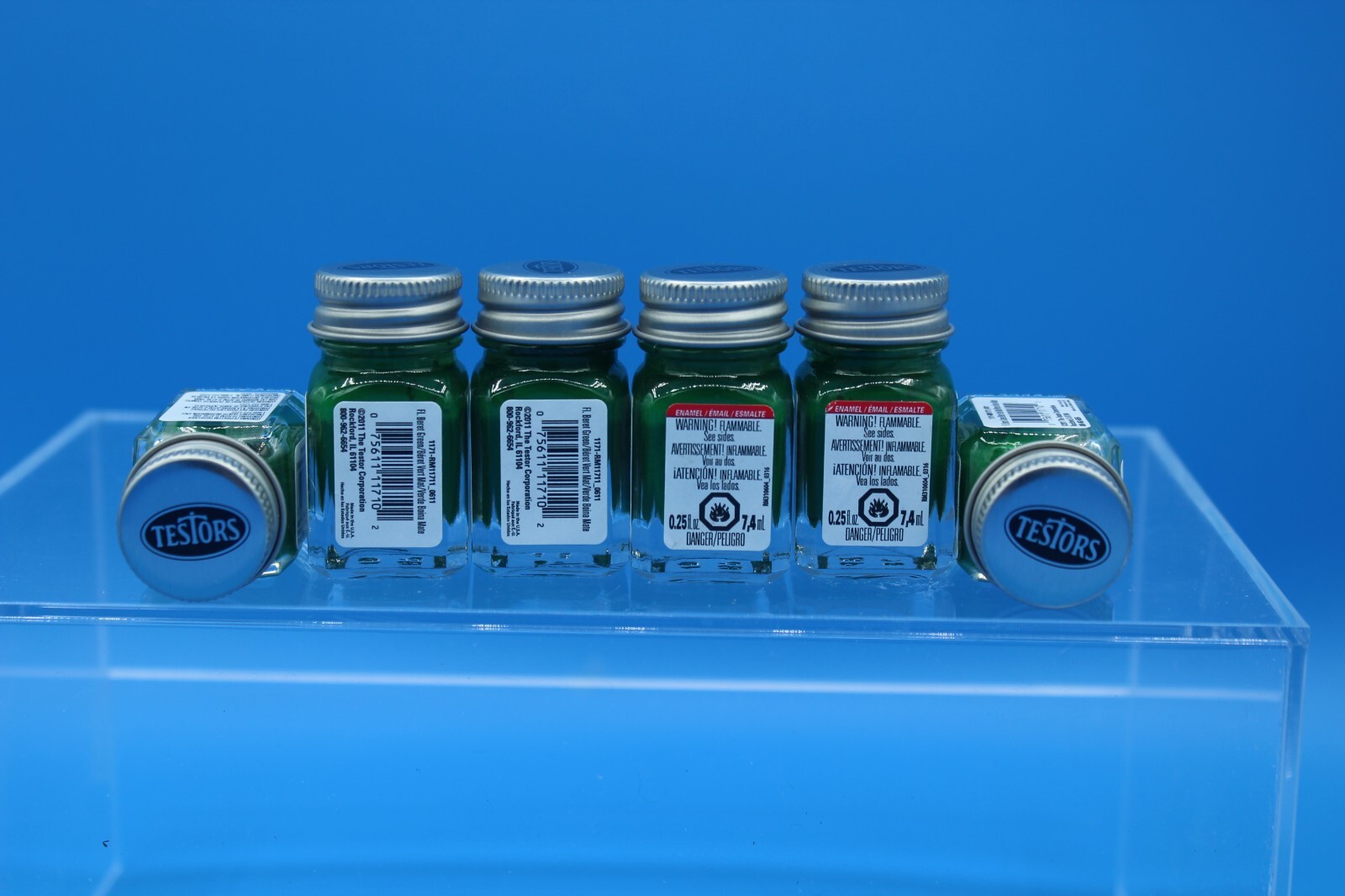 6 Bottles Testors Enamel Model Paint 0.25 fl oz Each Flat Beret Green 1171