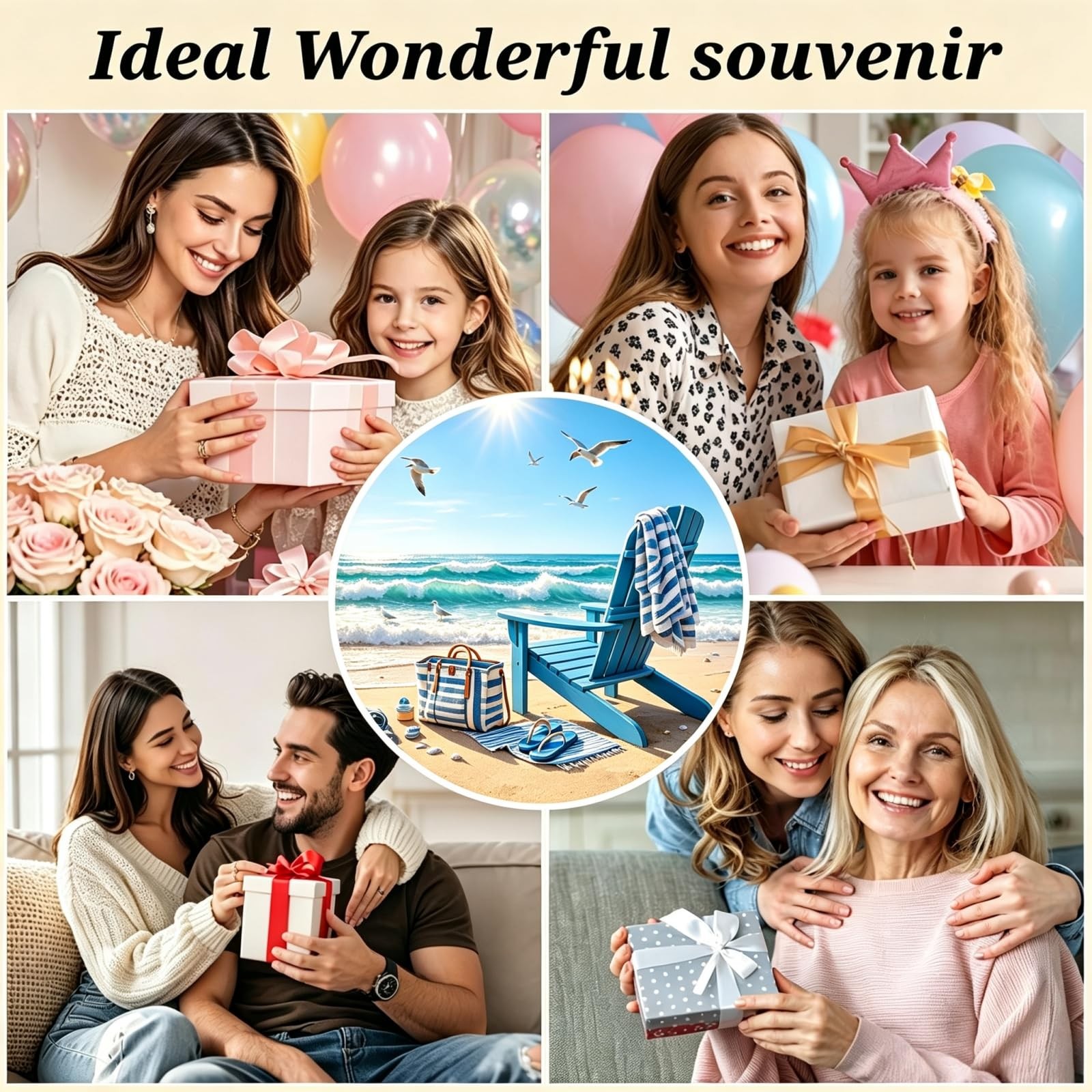 Beach 5D Diamond Painting Kit for Adults, Ocean Scene Diamond Art Kits | Full