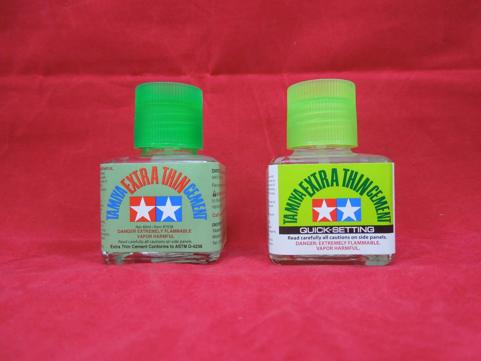 TAMIYA 87038 EXTRA THIN CEMENT 40 ml + 87182 QUICK SETTING PLASTIC CEMENT 40ml