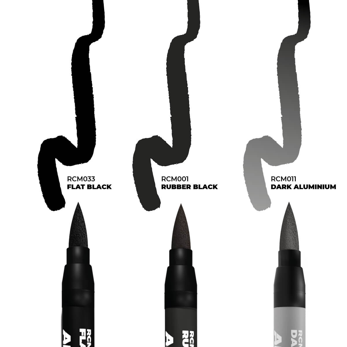 AK Interactive Acrylic Paint Marker Set Wheels RCM102