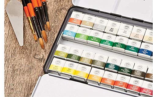 Professional Watercolor Paint Set Tin Case 12 Metallic Colors Art Supplies