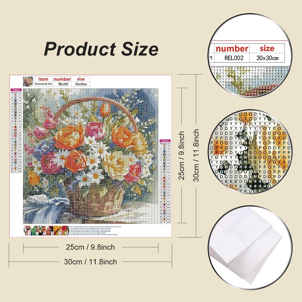 Flower Diamond Painting Kits for Adults, 5D Full Drill Diamond Art Kits for bu