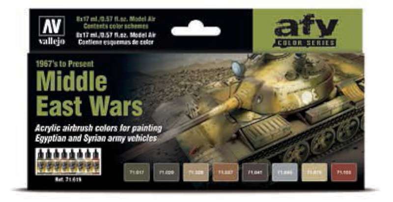 17ml Bottle AFV Middle East Wars 1967’s to Present Model Air Paint Set (8 Colors