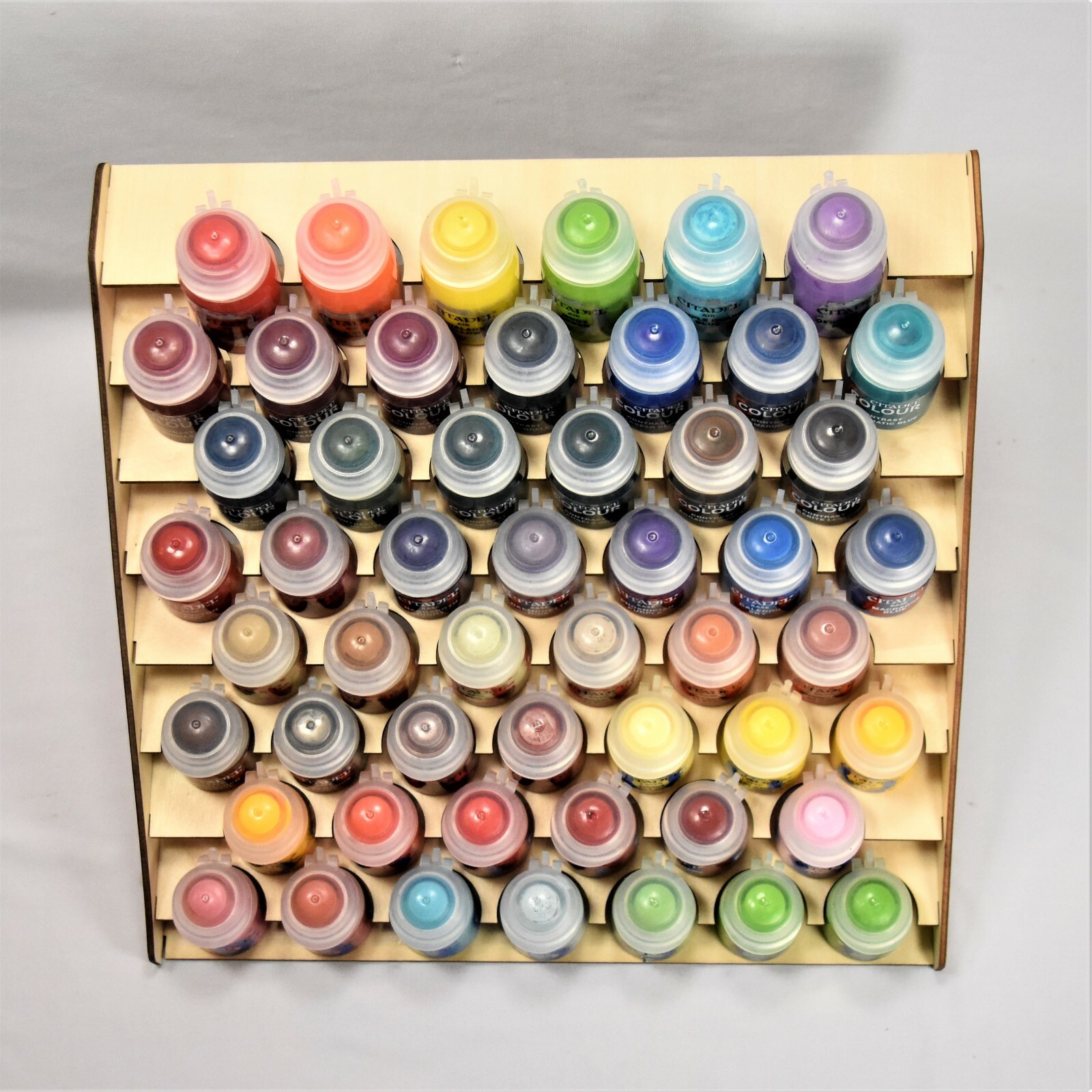 52 BOTTLE CITADEL PAINT RACK USA TYPHOON© HOBBY MINIATURE STORAGE WOODEN