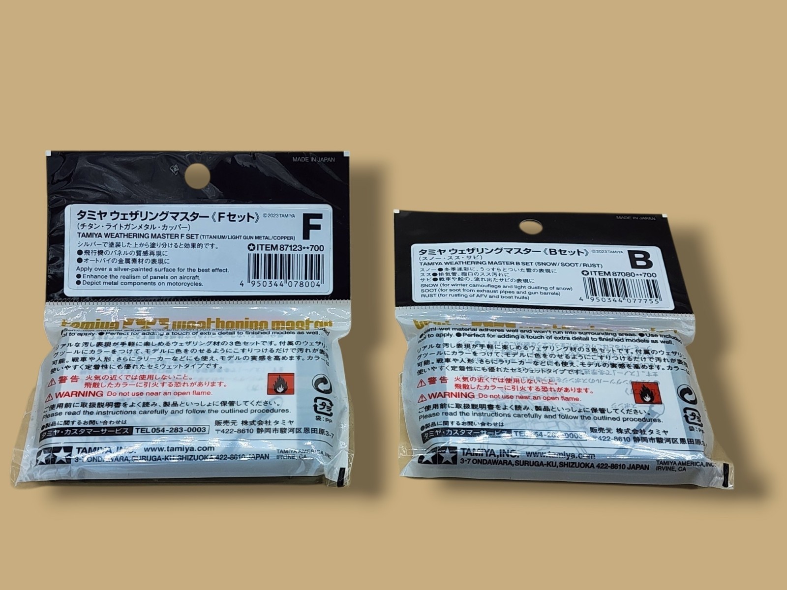 Tamiya Weathering Master Assorted Paints Set A B D E F + Bonus Sponge Applicator