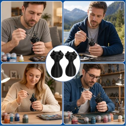 2-Pack Miniature Painting Handle, Rotatable Model Holder for 20-50mm Bases