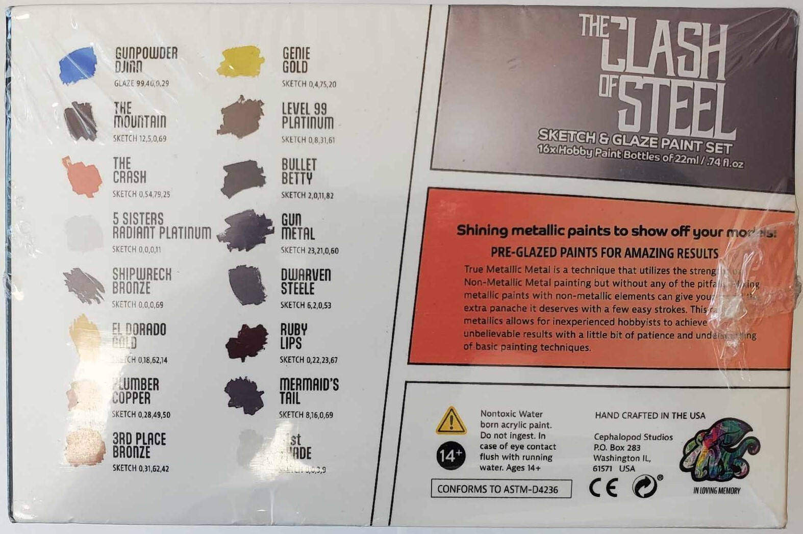 Creature Caster: Cuttlefish Colors – The Clash of Steel – 16 Paint Set